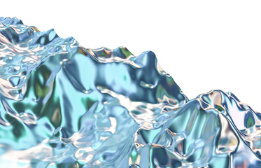 Abstract geometric crystal background, iridescent texture, liquid. 3d rendering.