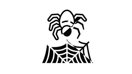 Poster - Spider making web icon animation outline best object on white background
