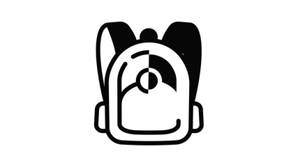 Poster - Fashion backpack icon animation outline best object on white background