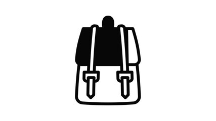 Poster - Textile backpack icon animation outline best object on white background