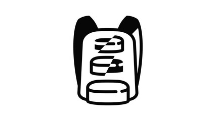 Poster - Modern backpack icon animation outline best object on white background