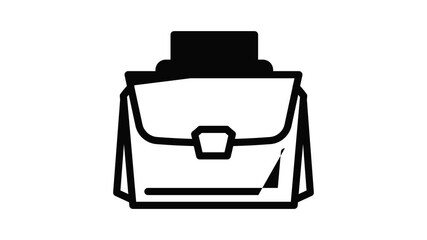 Poster - Leather bag icon animation outline best object on white background