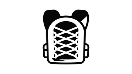 Poster - Student textile backpack icon animation outline best object on white background