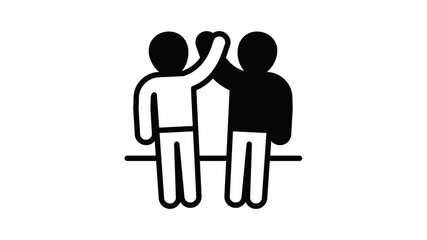 Poster - Friendship icon animation outline best object on white background