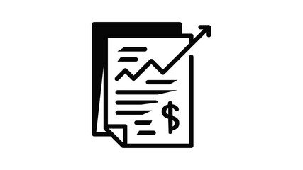 Poster - Money report icon animation outline best object on white background