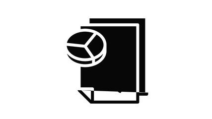 Poster - Pie chart finance report icon animation outline best object on white background