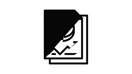 Poster - Economy pie chart paper icon animation outline best object on white background