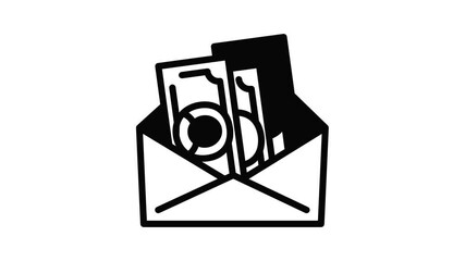 Poster - Envelope money cash icon animation outline best object on white background