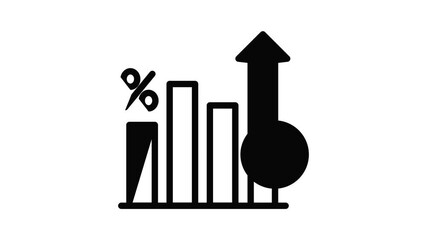 Poster - Deposit graph chart icon animation outline best object on white background