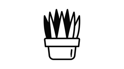 Poster - Home succulent pot icon animation outline best object on white background