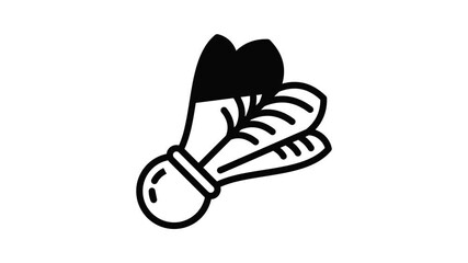 Poster - Bird shuttlecock icon animation outline best object on white background
