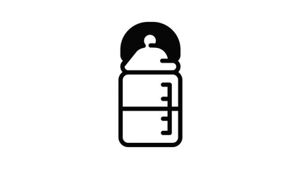 Poster - Half milk bottle icon animation outline best object on white background