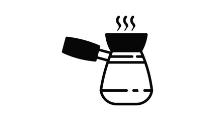 Poster - Hot coffee pot icon animation outline best object on white background