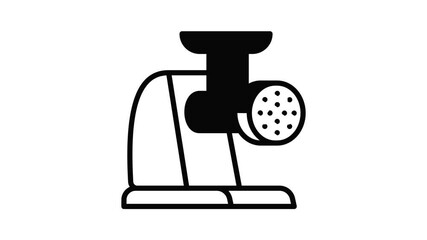 Poster - Electric meat grinder icon animation outline best object on white background