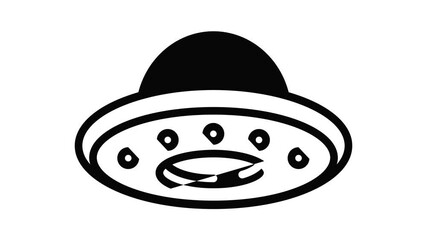 Poster - Flying ufo icon animation outline best object on white background