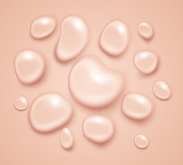Poster - Realistic Water drop. Pure transparent droplet. Clean drop condensation. Vector set.