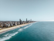 Aerial View Of Surfers Paradise Skyline And Beach, Gold Coast, Australia.