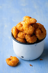 Wall Mural - golden fried shrimp popcorn