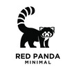 red panda silhouette logo icon design