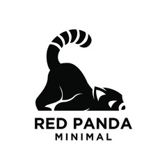 Wall Mural - red panda silhouette logo icon design