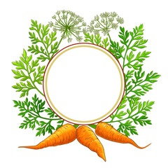 Wall Mural - carrot frame on white background