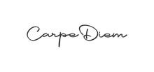 Carpe Diem Lettering Text, Hand Drawn Typographic Style Phrase. Motivational Quote Handwritten Design.
