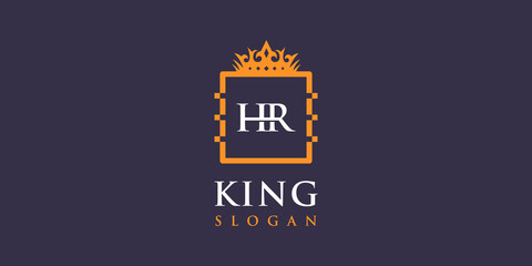 Wall Mural - Letter hr crown logo inspiration