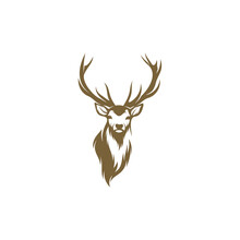 Deer Head Design Vector Illustration, Creative Deer Head Logo Design Concept Template, Symbols Icons