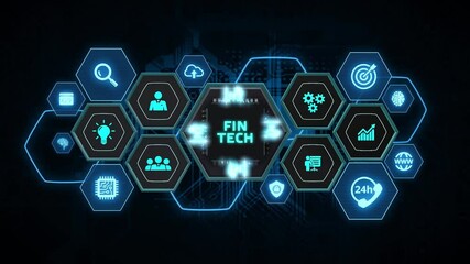 Fintech -financial technology concept.Business, Technology, Internet and network concept.