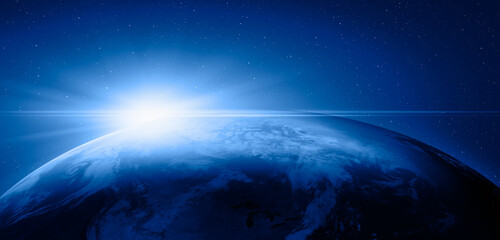 planet earth with a spectacular sunset 