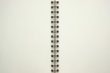 Wall Mural - top view, open blank spiral notebook, copy space for your text.