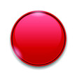 Red button isolated on a white background. 3d illustration