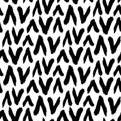 Wall Mural - Black ink arrows isolated on white background. Monochrome geometric seamless pattern. Vector simple flat graphic hand drawn illustration. Texture.