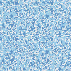 Abstract digital camouflage. Pixel blue background. Fashionable print textile. Seamless texture, vector wallpaper