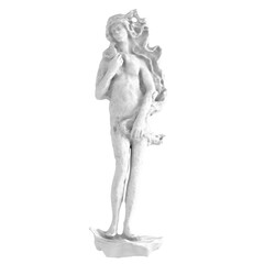 Light stone stylized statue of aphrodite on a white background. 3d rendering