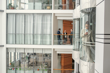 Poster - People working in business hall