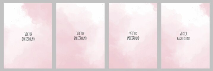 Wall Mural - Set of vector watercolour universal backgrounds with copy space for text	