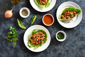 Asian minced meat lettuce wraps