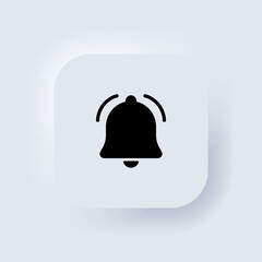 Poster - Notification icon. Bell notification and sound icons. For incoming inbox message. Bell ring for alarm clock and smartphone application alert. Neumorphic UI UX. Neumorphism. Vector EPS 10