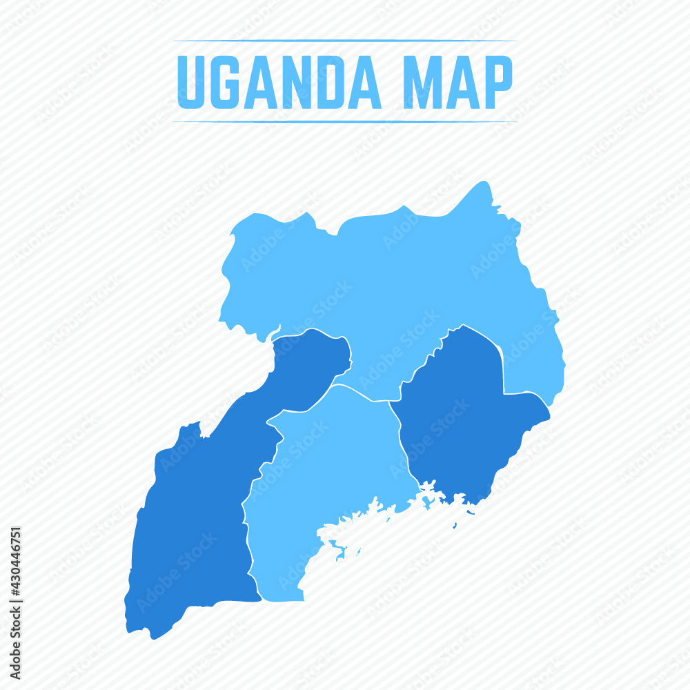 Uganda Detailed Map With Regions Stock Vector | Adobe Stock