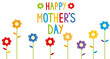 Happy Mother's day card with flowers. Isolated on white background.