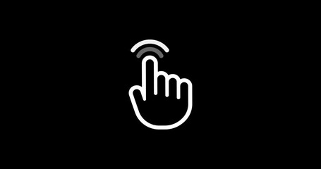 Poster - Clicking pointer. Animated clicking cursor. Hand cursor. 4k video. Motion graphic design.