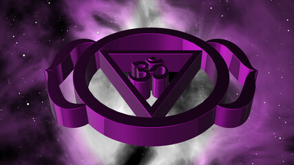 Wall Mural - Illustration of 3d symbol of the Third Eye Chakra symbol
