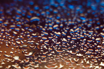 brown and blue drop of water. Abstract background