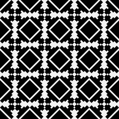 Poster - Same pixels diamonds ornament. Vector black shapes pattern.