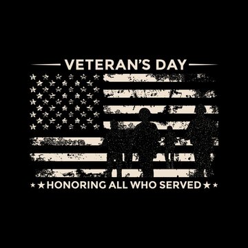 Happy Veteran's Day - Honoring all who served - veteran vector illustration Design background