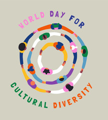 Wall Mural - Cultural Diversity Day people friend circle round