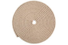 Spiral Flat Coil Of Natural Jute Hessian Rope Cord Braided Twisted Isolated On White Background