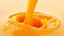 Super Slow Motion Shot Of Pouring Fresh Orange Juice At 1000fps.