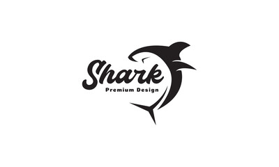 Wall Mural - modern shape fish shark jump logo vector symbol icon design graphic illustration